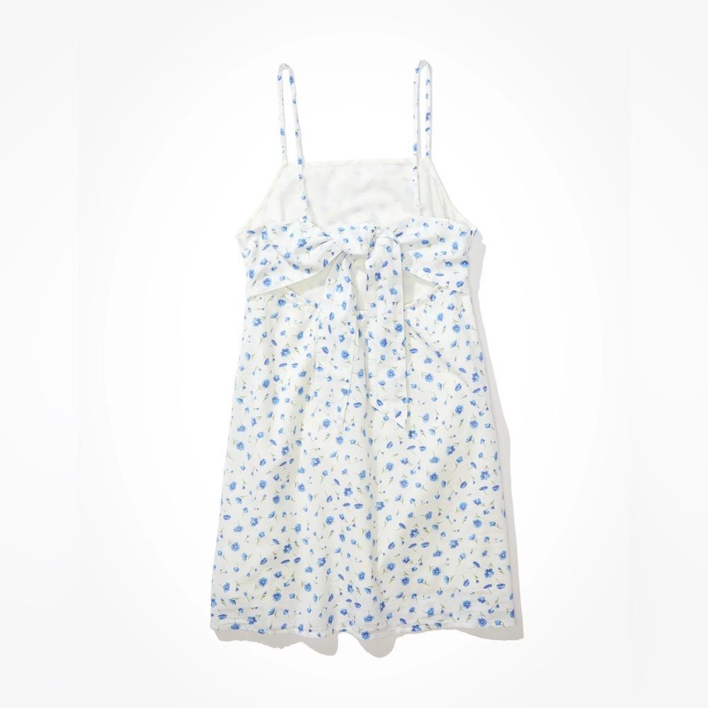 American Eagle Floral tie back mini linen blend dress size XS - Picture 3 of 10